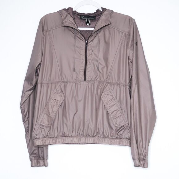 Under‎ Armour Womens Pullover Hoodie Size Medium Purple Gray Workout Hiking Gym - Picture 1 of 8